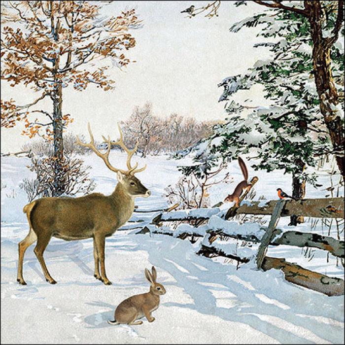 Servet, Ambiente Europe BV, napkin, cadeau, kerst, kerstmis, holidays, X-Mas, Christmas, Merry Christmas, feestdagen, Kerstdagen, winter, slee, pakjes, schoorsteen, koud, december, sneeuw, kerstboom, Christmas Tree, rendier, reindeer, Rudolf, Rudolph, rode neus, tafelen, decoupage, servetvouwen, servetplakken, snow