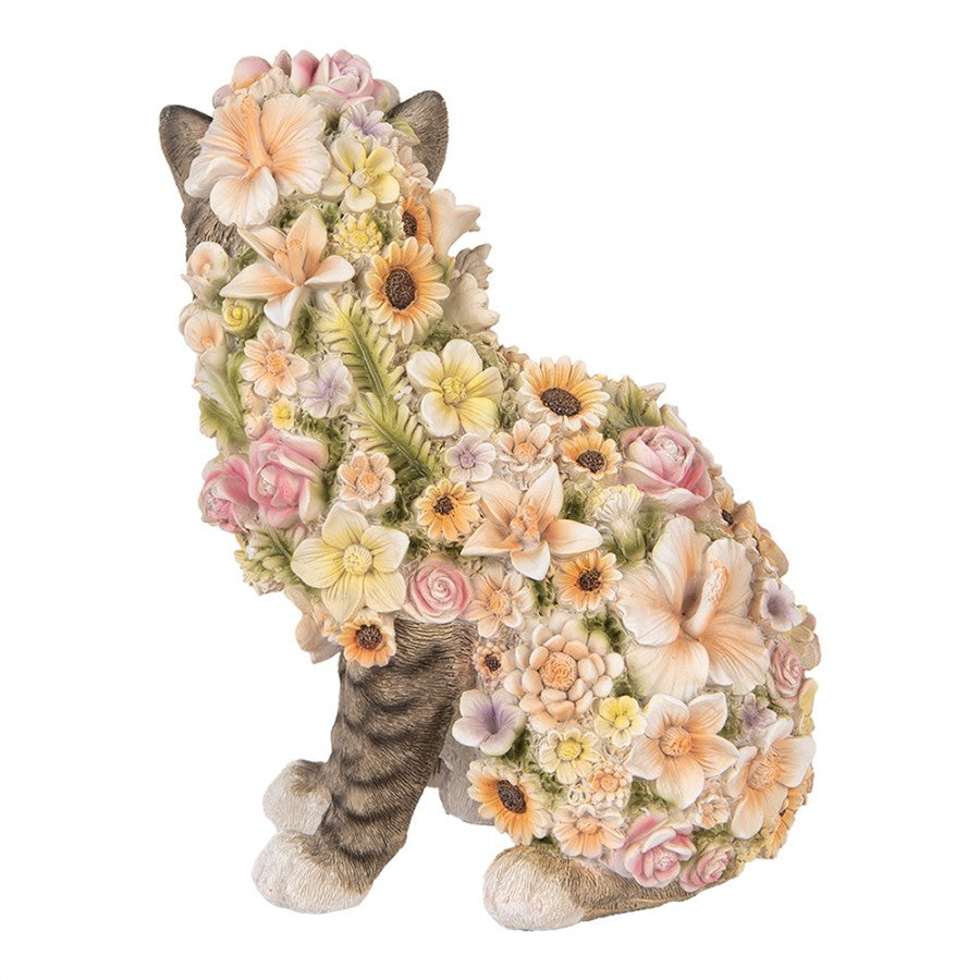 Decoratiekat met bloemenmotief