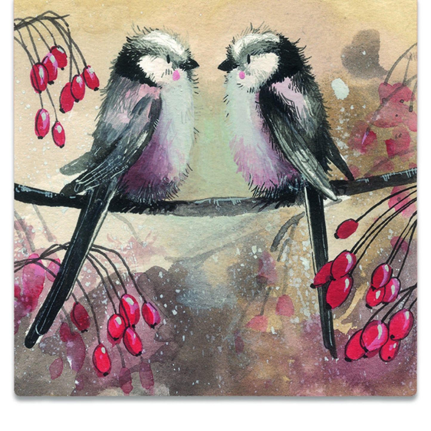 Kaart Longtails, wenskaart, lange staart, vogel, bird, staart, kaartje sturen, kaart, kaarten, card, cards, notecard, Alex Clark, felicitatiekaart