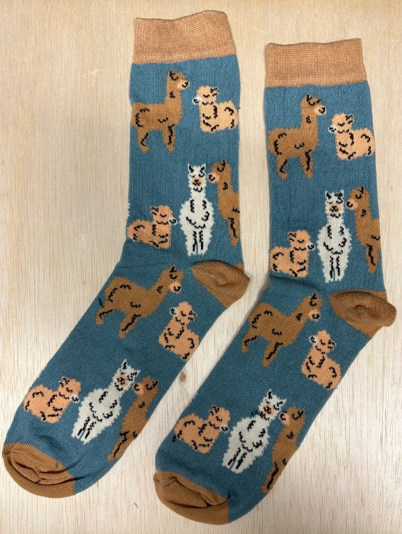 Sokken Alpaca's, alpaca, lama, lama's, sok, sokken, stocking, dieren, wol