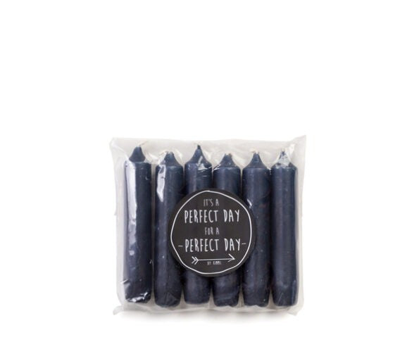 Midnight navy, Korte dinerkaars, Rustik Lys, korte kaars, branden, candle, kaars, kaarsen, lont, navy, donkerblauw, blauw, middernacht, marine, marineblauw
