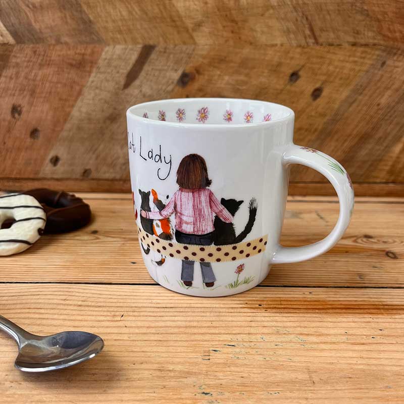Beker, mok, koffie, thee, servies, warme drankjes, high tea, mug, cadeau, gift, cadeau, drinken, koffiebeker, Alex Clark, AlexClark, porselein, new bone China, kat, katten, cat, cats, kattenliefhebber, crazy cat lady, lady, kattenvrouw, poes, poezen, poesliefhebber