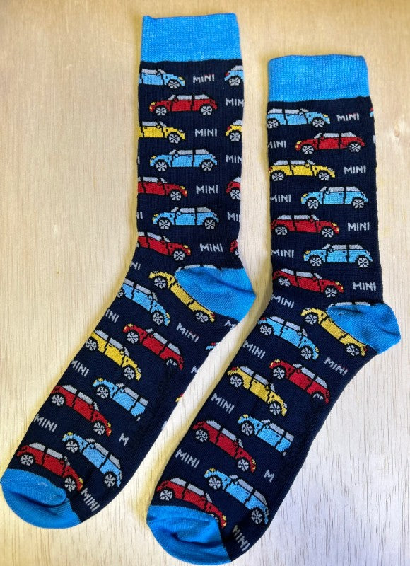 Mini, auto, kleine auto, minicooper, wagen, dameswagen, Britse auto, Engeland, Brits, sokken, sok, sokken mini