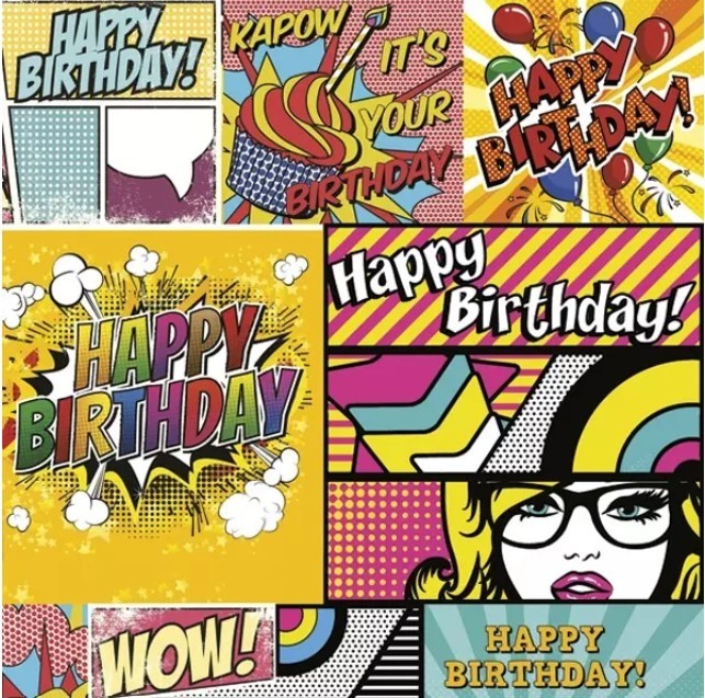 Servet Cartoon Style Birthday Kleur van origineel kan iets afwijken van foto Merk: Daisy Pol-Mak Aantal servetten per pak: 20