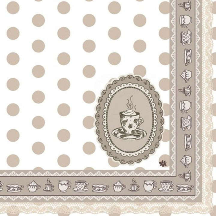 Servet KOFFIE, servet, napkin, servetten, napkins, koffie, thee, koffiekopje, coffee, servies Clayre & Eef