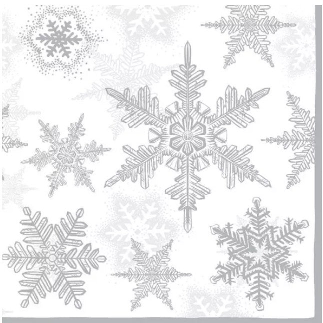 Servet, sneeuwkristallen, zilverkleur, snow crystals silver, Ambiente, krisal, crystal, zilver, kerst, Christmas, Kerstmis, napkin, servetten, napkins, hobby, plakken, decoupage, feestdagen, tafelen, tafeldekken