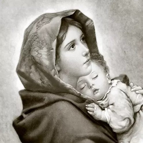 Servet, servetten, nostalgie, napkin, napkins, decoupage, oud, nostalgisch, Madonna, baby, kerk, Sagen Vintage, Sagen, vintage, hobby, kerk, church, baby, Maria, Jezus, religie, religieus