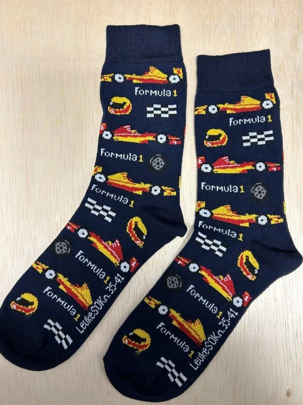 Sokken met formule 1 , Max Verstappen, Max, circuit, racen, racewagen, Formule 1, helm, auto, Assen, circuitvanAssen, racemonster