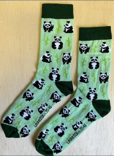 sokken met pandabeertjes, panda, pandabeer, pandaberen, beer, beren, dierentuin, Safari, zwartwit, knuffelbeer