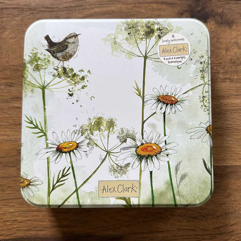 Kaart, kaarten, cards, bird, birds, vogel, vogels, fazant, set kaarten, blikje kaarten, versturen, kaart sturen, cadeau gift, cadeau, kaartcadeau, kaartje, bloem, notecard, blik met kaarten, blik met wenskaarten, wenskaart, Alex Clark, bloemen