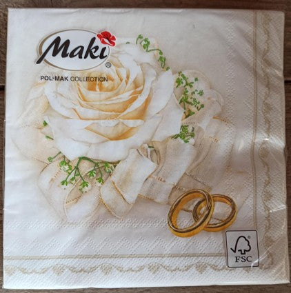 Servet, servetten, papieren servetten, papieren servetten, napkins, napkin, cadeau, tafeldekken, tafel dekken, DIY, modpodge, tafeldecoratie, diner, lunch, eten, dinner, boeket, bouquet, scrapbook, scrapbooking, huwelijk, bruiloft, wedding, trouwen, trouwerij, partnerschap, feest, gala, party, ring, ringen, trouwringen, wedding rings, wedding ring, trouwboeket, echtpaar, themaservetten, Maki