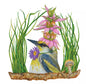 servet, napkin, vogel, bloemen, natuur, bird, flower, bloemophoofd, decoupage, tafelen, vogelliefhebber, snavel