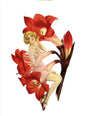 Ansichtkaart, postcard, Lilys, bloem, flower, bloemen, flowers, dame, lady, amaryllis