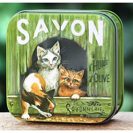 Blikje zeep met kittens