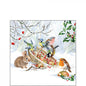 servet, servetten, napkin, napkins, Robin, roodborstje, koolmeesje, pimpelmeesje, mees, winter, hulst, kerst, sneeuw, snow, koud, decoupage, vogel, Ambiente, vogel, bird, konijn, rodebes, besjes, lekkers, lekkernij