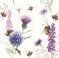 Servet Bumblebees in the meadow, Servet, napkin, cadeau, bloem, flower, bloemen, flowers, servetten, napkins, zomer, summer, tafeldekken, tafel dekken, DIY, modpodge, tafeldecoratie, diner, lunch, eten, dinner, scrapbook, scrapbooking, Ambiente, bumblebees, bijen, wespen, honing, distel 