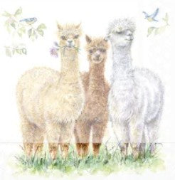 Servet, servetten, dineren, lunch, Ambiente, napkin, napkins, servetten, DIY, modpodge, tafelen, tafel dekken, natuur, decoupage, alpaca, lama, dieren, weiland