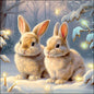 winter, konijn, konijntje, rabbit, rabbits,  sneeuw, snow, funny, cute, decoupage, tafelen, tafeldekken, Ambiente, servet, napkin, servetten, napkins, koud, feestdagen, kerst, Christmas, Holidays, napkins, servetplakken, cold