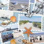 Servet Beach memories, Servet, napkin, cadeau, zeilboot, sailing, sail, zeilen, water, meer, zee, boten, boot, wind, zomer, summer, vacation, vakantie, storm, zeil, schip, schepen, nautisch, maritiem, oceaan, ocean, varen, ship, anker, anchor, lighthouse, vuurtoren, meeuw, zeemeeuw, seagul, anchor, holiday, scrapbooking, hobby, decoupage, schelp, strand, zeester, knippen en plakken