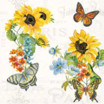 Servet, servetten, dineren, lunch, Ambiente, napkin, napkins, servetten, DIY, modpodge, tafelen, tafel dekken, natuur, decoupage, bloem, , boeket, bloemen, flower, flowers, tuinplanten, sunflowers, zonnebloemen, zonnebloem, zon, charming sunflowers