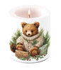 Kaars, candle, Ambiente, kaarsaansteken, lont, stompkaars, branden, winter,  beer, bear, kaarsje, kerst. Feestdagen, Kerstmis, Christmas, teddybeer, hulst