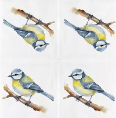 Servet, Pimpelmees, Esschert Design, napkin, napkins, servetten, DIY, modpodge, tafelen, mees, koolmees, koolmeesje, vogel, bird, birds, tafel dekken, natuur, decoupage, servet pimpelmees