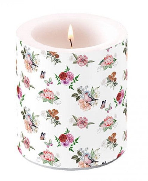 Kaars, Crea, Ambiente, kaars, candle, lichtje, vuur, kaars aansteken, cadeau, bloemen, bloesem, blossom, Charlotte, boeket, kaarsje, floral, stompkaars