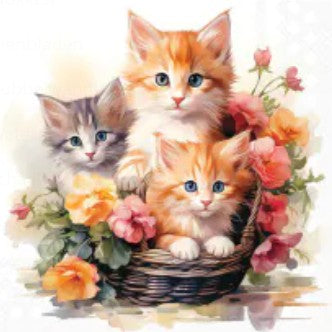 Servet, napkin, cadeau, servetten, napkins, zomer, summer, tafelen, drinken, drink, Ambiente, Ambiente Europe, kitten, kat, poes, poezen, poesje, decoupage, scrapbook, scrapbooking, hobby, knippen en plakken, DIY, kitten friend