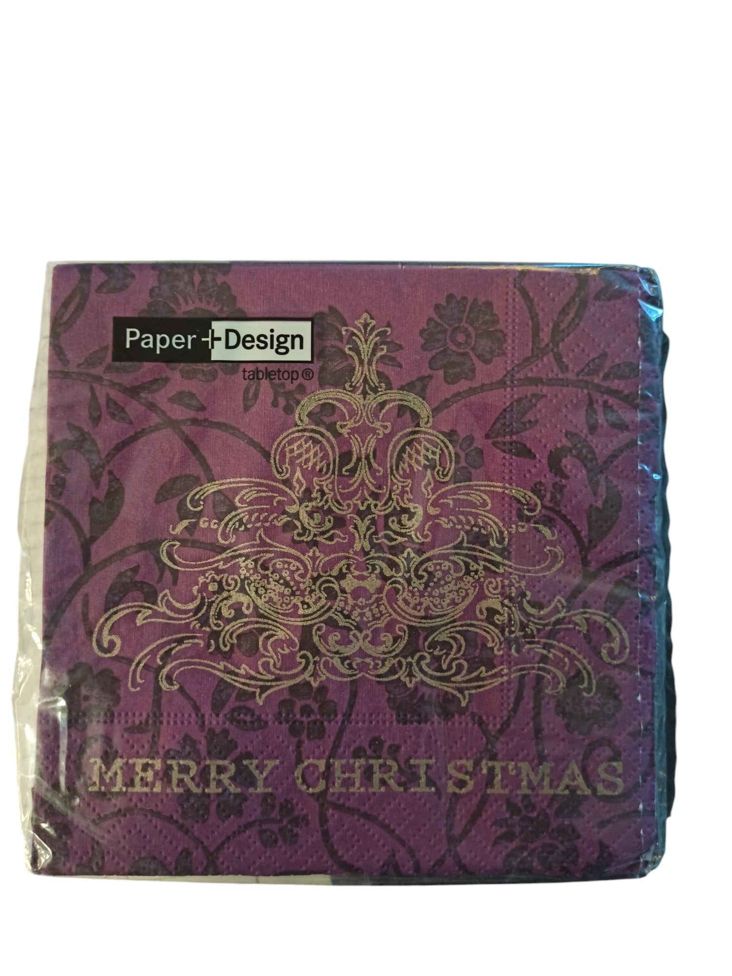 Coctail servet, Merry Christmas, Paper+Design, Fijne kerst, kerstgroet, kerstgroeten, Christmas, purple, paars, servet, napkin, tafelen, tafeldekken, feest