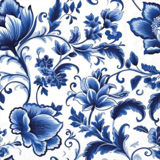 Crea, Ambiente, cadeau, bloemen, bloesem, blossom, Delft blauw, blauw, blue, Delfts, Delftsblauw, blauwwit, boeket, DIY, decoupage, kaarsje, floral