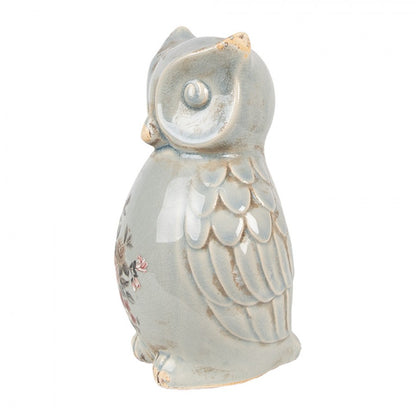Decoratie uil, vogel, decoratie, owl, oehoe, C&amp;E, Clayre &amp; Eef, uil, bloemen, beeldje