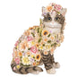 Decoratiekat, bloemenmotief, bloemen, bloem, kat, poes, kitten, cadeau, cat, beeldje, kattenbeeld, Clayre & Eef