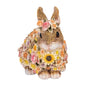 Decoratiekonijn met bloemenmotief, Clayre & Eef, beeldje, konijn, Pasen, Paasdagen, Paascadeau, rabbit, bloemen, flower, flowers