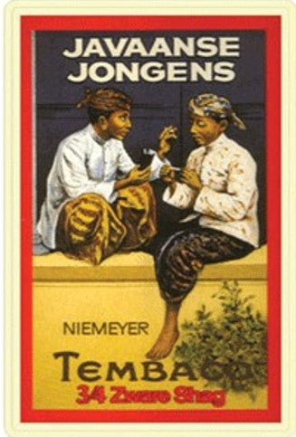 Garage, muurdecoratie, nostalgisch, nostalgie, reclame, reclamebord, blikken bord, metalen bord, Javaanse jongens, Java, sigaret, sigaretten, sigaar, sigaren, Niemeijer