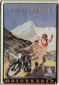 Garage, muurdecoratie, nostalgisch, nostalgie, reclame, reclamebord, blikken bord, metalen bord, Triumph, motorfiets, motor, bike, oldtimer