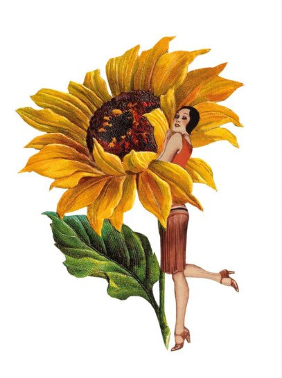 Ansichtkaart, postcard, Lilys, bloem, flower, bloemen, flowers, dame, lady, zonnebloem, zonnebloemen, sunflower, voorjaar, voorjaarsbloemen
