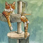 Kaart Playtime, playtime, wenskaart, poes, cat, kat, poezen, katten, kitten, hangmat, kaartje sturen, kaart, kaarten, card, cards, notecard, Alex Clark, felicitatiekaart
