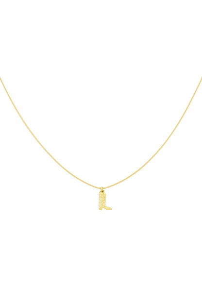 Halsketting, ketting, necklace, goudkleurig, laars, boot, cowboy, cowgirl, roesvrij staal, cowboy laars, country, linedance, linedancing, Yehwang, country boots, western, country & western
