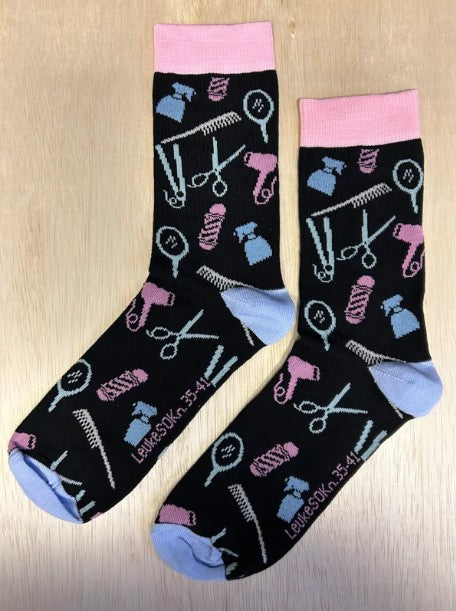 Sok, sock, sokken, socks, stocking, kapper, dames kapper, kapsalon, haar, kam, haarföhn, kammen, borstelen, haarborstel, hair, haargel, haarlak, hairdresser