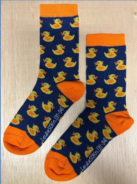 Kindersokken, Sokken Eendjes, Sok, sock, sokken, socks, stocking, eend, eenden, eendje, eendjes, duck, ducks, badeend, watereend, vogel, zwemmen, badderen, dobberen, vijver, zwemvogel