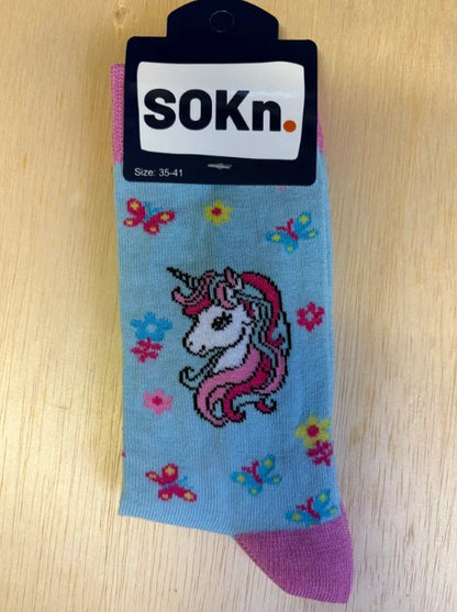 Sokken Eenhoorn lichtblauw