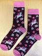 Sokken Eenhoorn, Sok, sock, sokken, socks, stocking, eenhoorn, unicorn, sprookje, paard, pony, hoorn, paars, purple sock