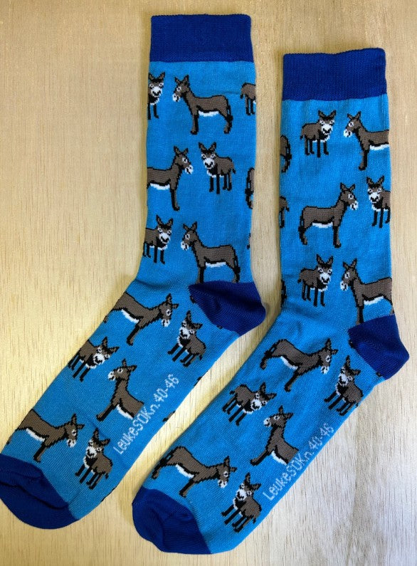 Sokken met afbeelding ezels, sok, sokken, sock, socks, leuke sokken, leukesokken, sokn, ezel, ezels, donkey, donkeys, dier, muilezel, dierentuin, mule