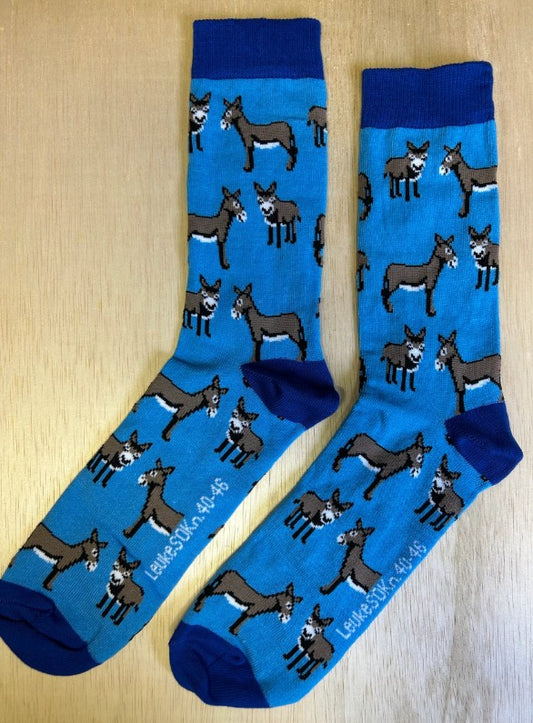 Sokken met afbeelding ezels, sok, sokken, sock, socks, leuke sokken, leukesokken, sokn, ezel, ezels, donkey, donkeys, dier, muilezel, dierentuin, mule
