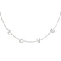 Roestvrijstalen ketting met de letters love (met steentjes)  Kleur: zilverkleur     Afmeting: ca. 38cm + 5cm  Materiaal: stainless steel   Merk: Yehwang     Kleur foto kan iets afwijken van origineel