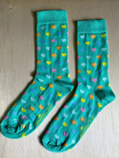 Sokken Hartjes, Sok, sock, sokken, socks, stocking, hart, hartje, harten, hartjes, Valentijn, liefde, love, heart, hearts, cadeau, liefdevol, kado, presentje, hartendief, pastel kleuren