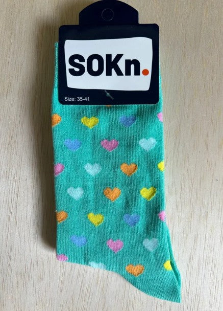 Sokken Hartjes zachtgroen