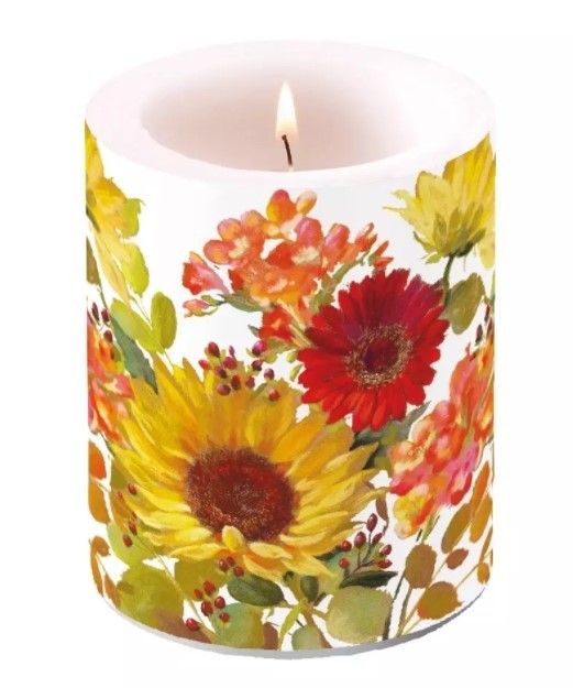 Stomp Kaars Sunny Flowers Cream