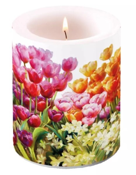 Stomp Kaars Tulips, tulpen, boeket, bloemen