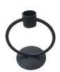 Kandelaar, kaarshouder, kaarsenhouder, branden, cadeau, kado, kaarslicht, candle, candles, dinerkaars, cadeau, gift, gezelligheid, Joyce, rond, zwart, zwarte kandelaar